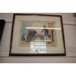 A framed humorous print entitled ' The Old White L