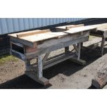 A wooden work bench