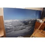 A Meribel snow scene approx 7' x 5' photographic p