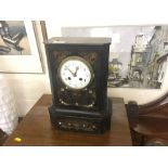 A late 19th Century French two hole mantel clock c