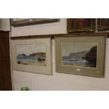 W R Woolcott, two watercolour landscape studies ea