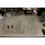 A quantity of various drinking glasses; a Dartingt