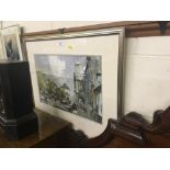 John Hoar, watercolour study of a street scene in