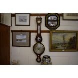 A 19th Century mahogany banjo barometer by F April