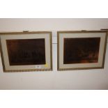 Two framed copper plaques