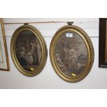 Two gilt framed prints entitled 'Night & Evening'