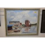 A framed oil on board study of local scene, signe