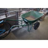 A large garden wheelbarrow