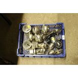 A box of money boxes and trophy cups