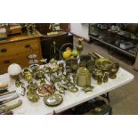 A large quantity of various brassware, scales; art
