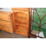 A pine open fronted book case