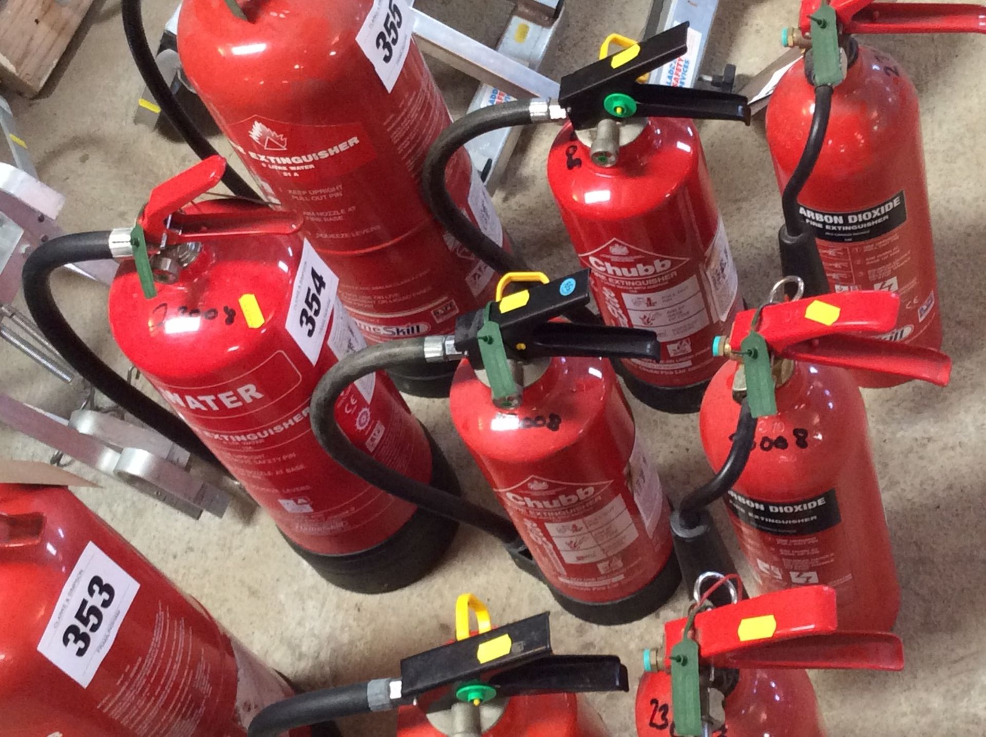 Quantity of fire extinguishers.