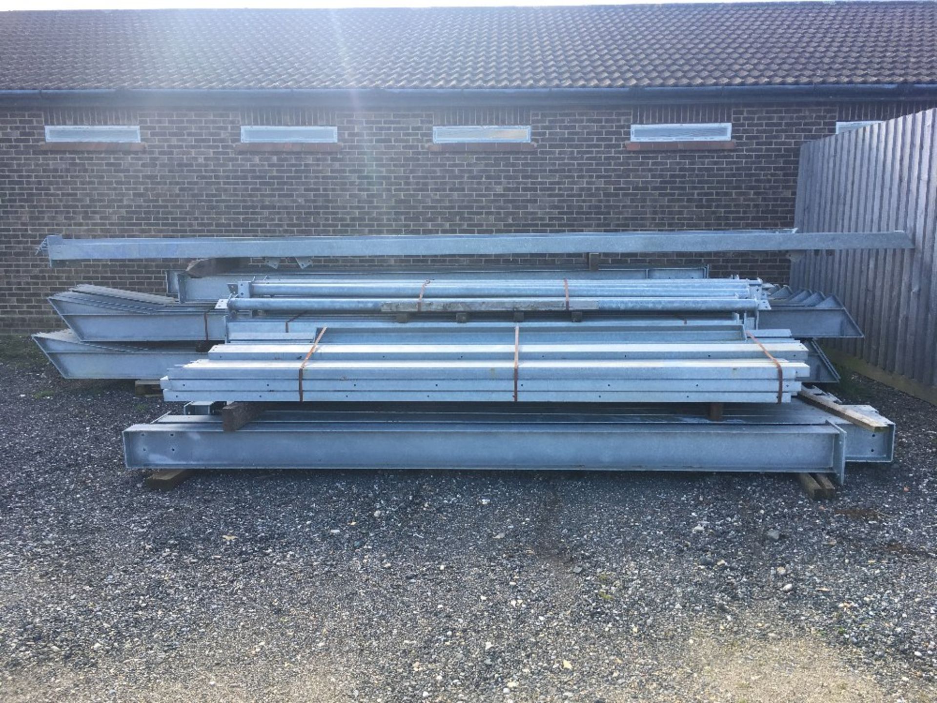 **CATALOGUE CHANGE** Unused steel portal frame building frame. Fully galvanised. 28m x 12m. 3.5m