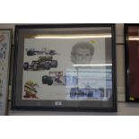 A framed Ayrton Senna print