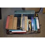 A box of various books