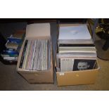 Two boxes of vinyl records