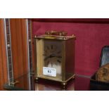 A quartz brass cased carriage clock