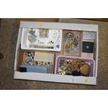 A large box of costume jewellery