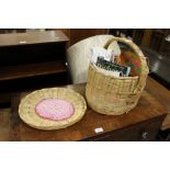 A basket of various sewing items