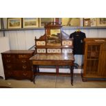 A late Victorian marble topped washstand, with til