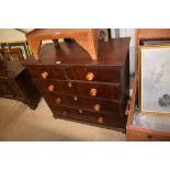 A Georgian walnut and pine chest of two short over