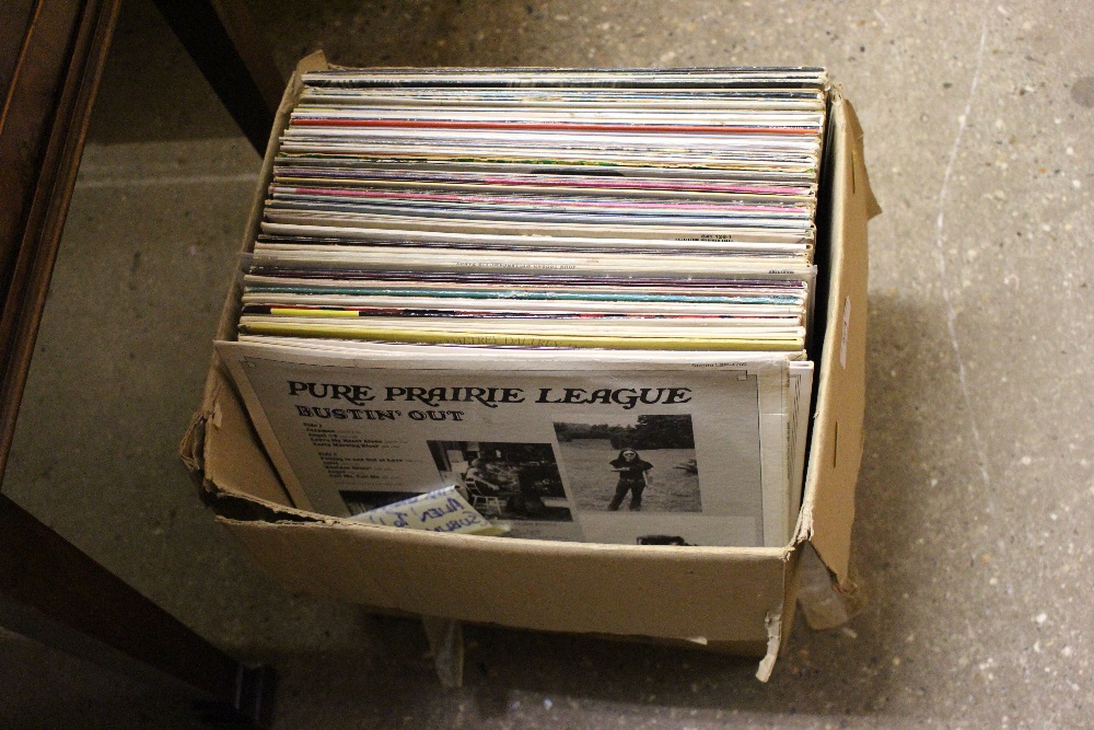 A box of various LP's