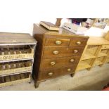 A 19th Century oak chest fitted two short over thr