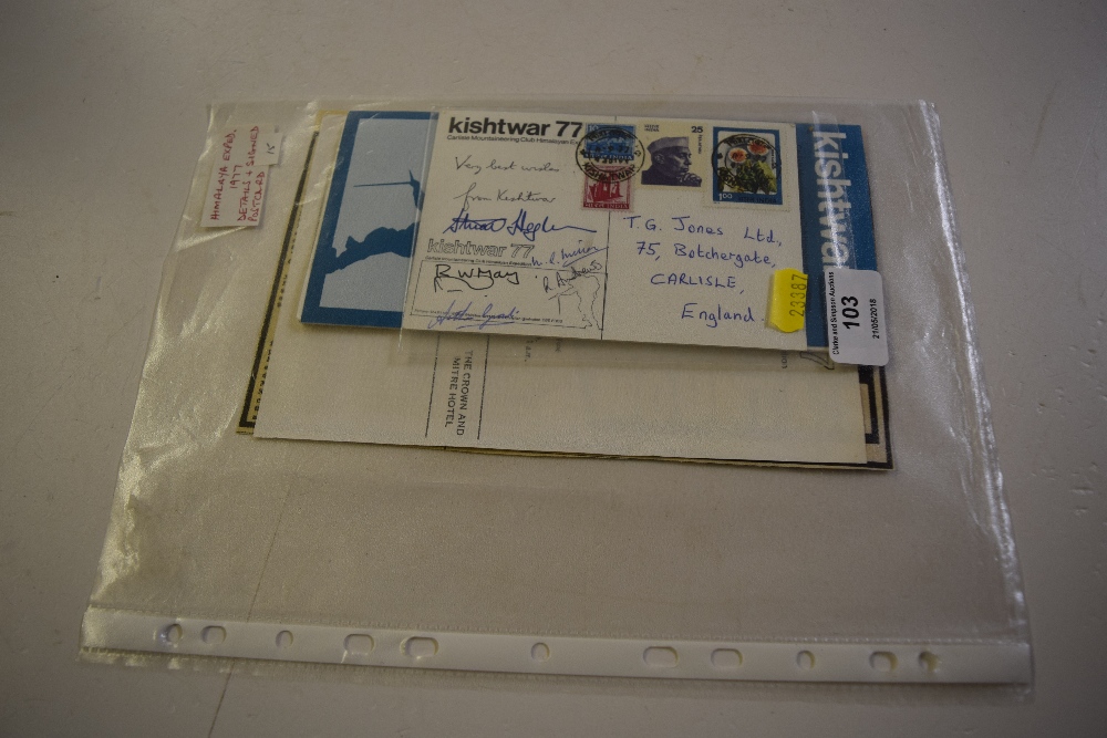 1977 Himalayan Expedition signed post-card and mem