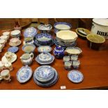 A quantity of various blue and white china to incl