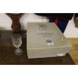 A boxed set of Edinburgh crystal drinking glasses