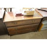 A 19th century mahogany chest fitted three long dr