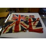 A collection of small Union Jack flags etc.