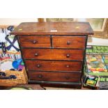 A mahogany nest of drawers fitted two short over t