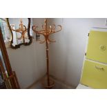 A bentwood hat and coat stand