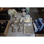 A quantity of silver plated items to include teawa