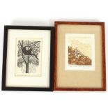 A collection of various etchings and prints of mix