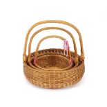 A graduated set of three Harrods 1970's wicker bas