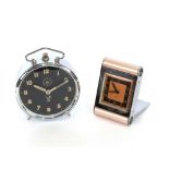 A Jaz alarm clock; and a Jaz travelling clock (2)