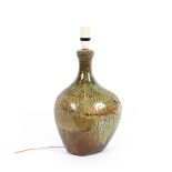 A large Tremaen Pottery pebble lamp, complete with