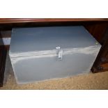 A grey painted blanket box