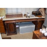 A large 19th century mahogany pedestal breakfront