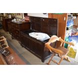 An antique oak coffer