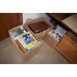 Three boxes containing mostly books; together with