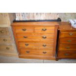 An Edwardian satinwood chest fitted two short over