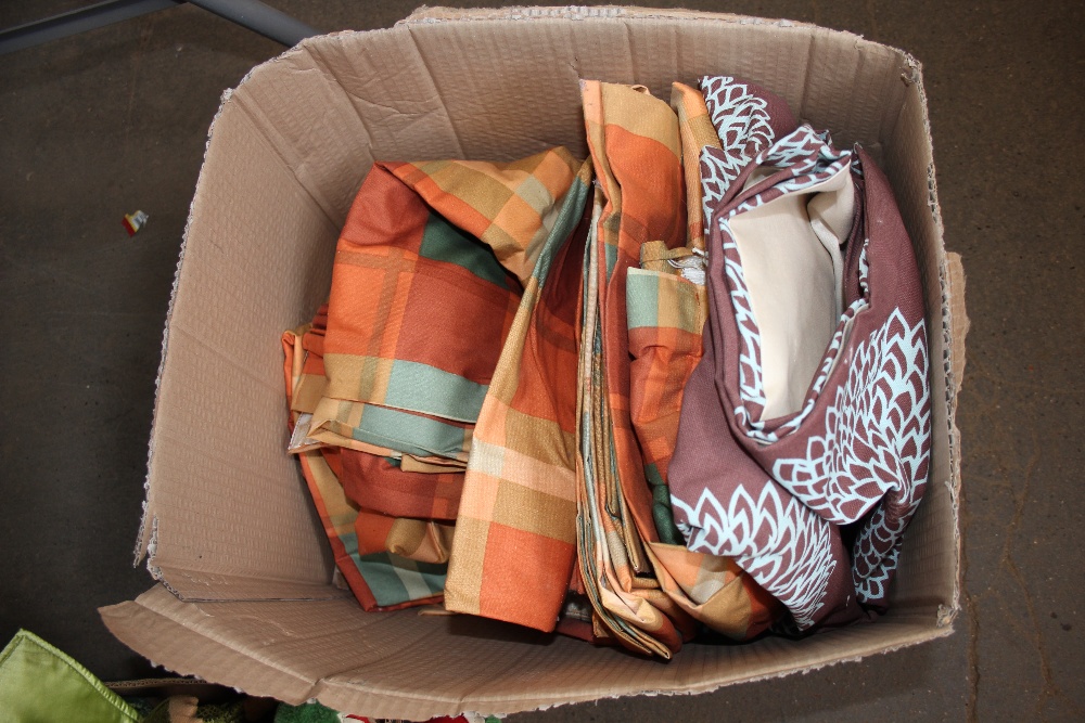A box of various curtains