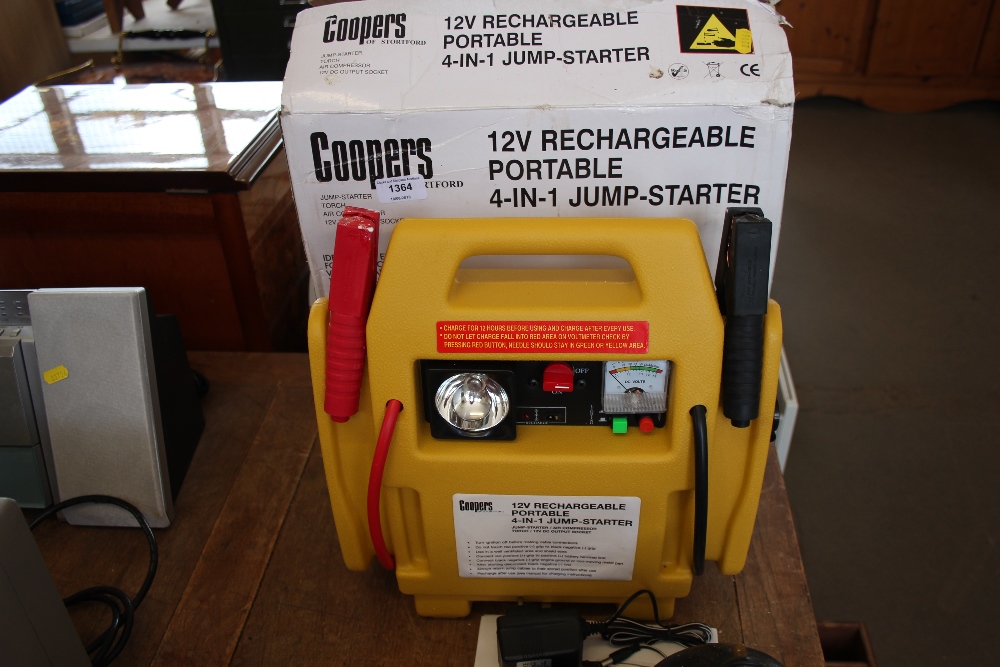 A Coopers 12 volt portable 4 in 1 jump starter