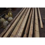 Eight 3" x 3" lengths of timber