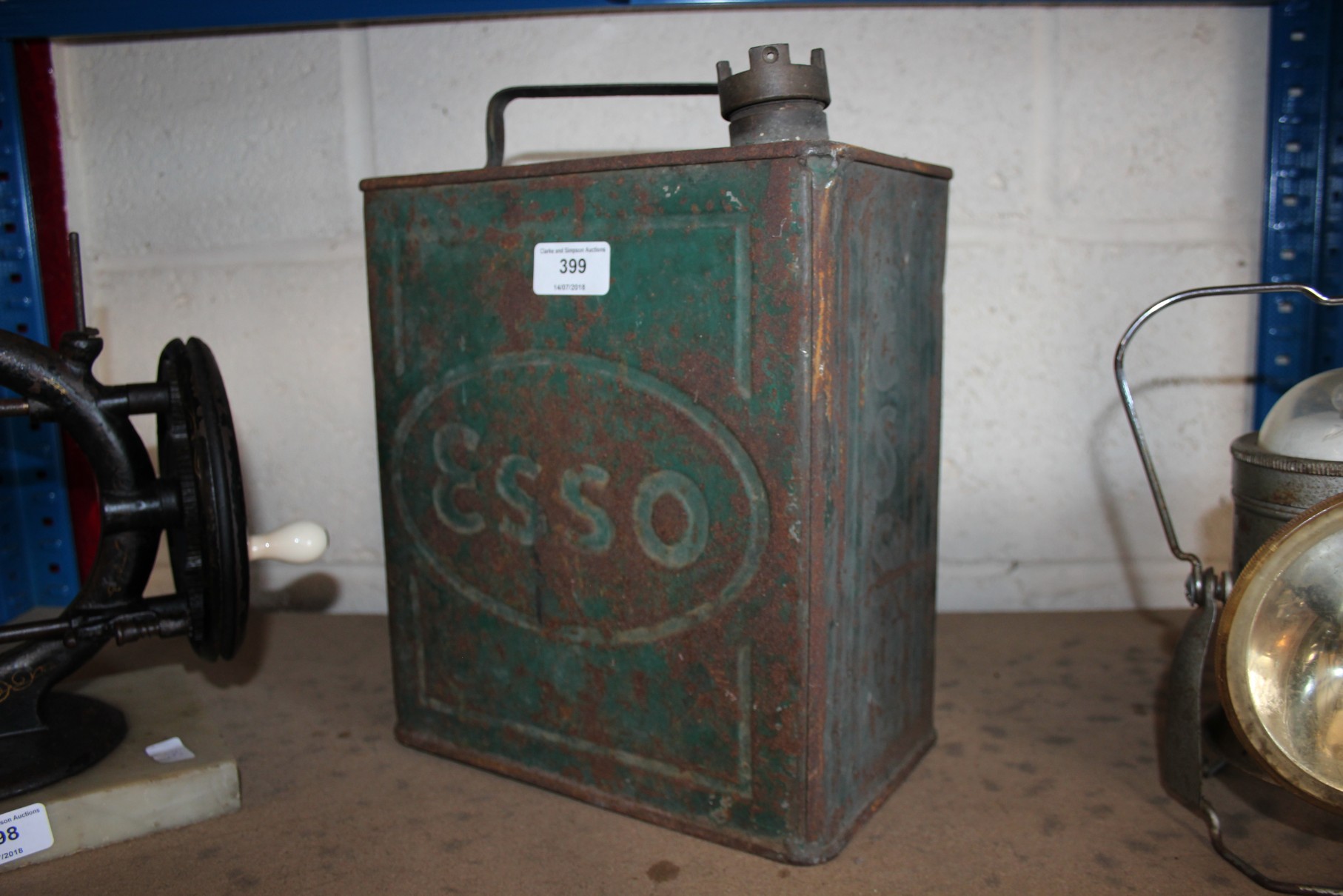 An Esso petrol can