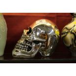 A silvered skull