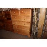 A pine chest fitted two short over four long drawe